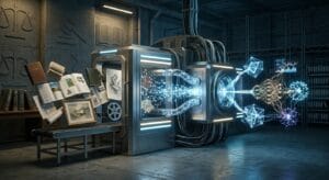Copyrighted material entering an artificial intelligence training process